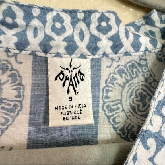 Prana Vintage Bohemian Blue Blouse - Picture 3 of 6